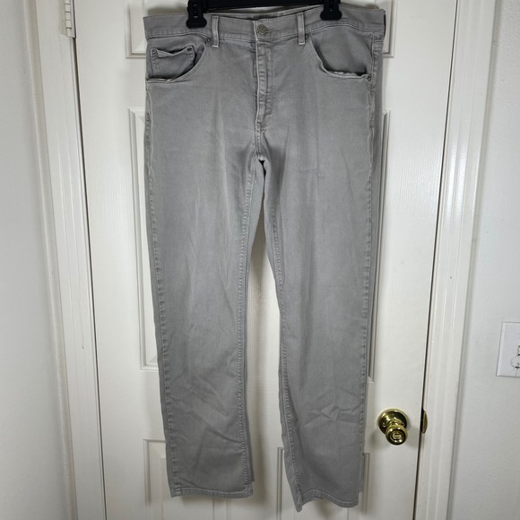 Mott & Bow Mercer Slim Fit Stretch Denim Jeans Mens 38x32 Light Grey Cotton EUC - Picture 2 of 7